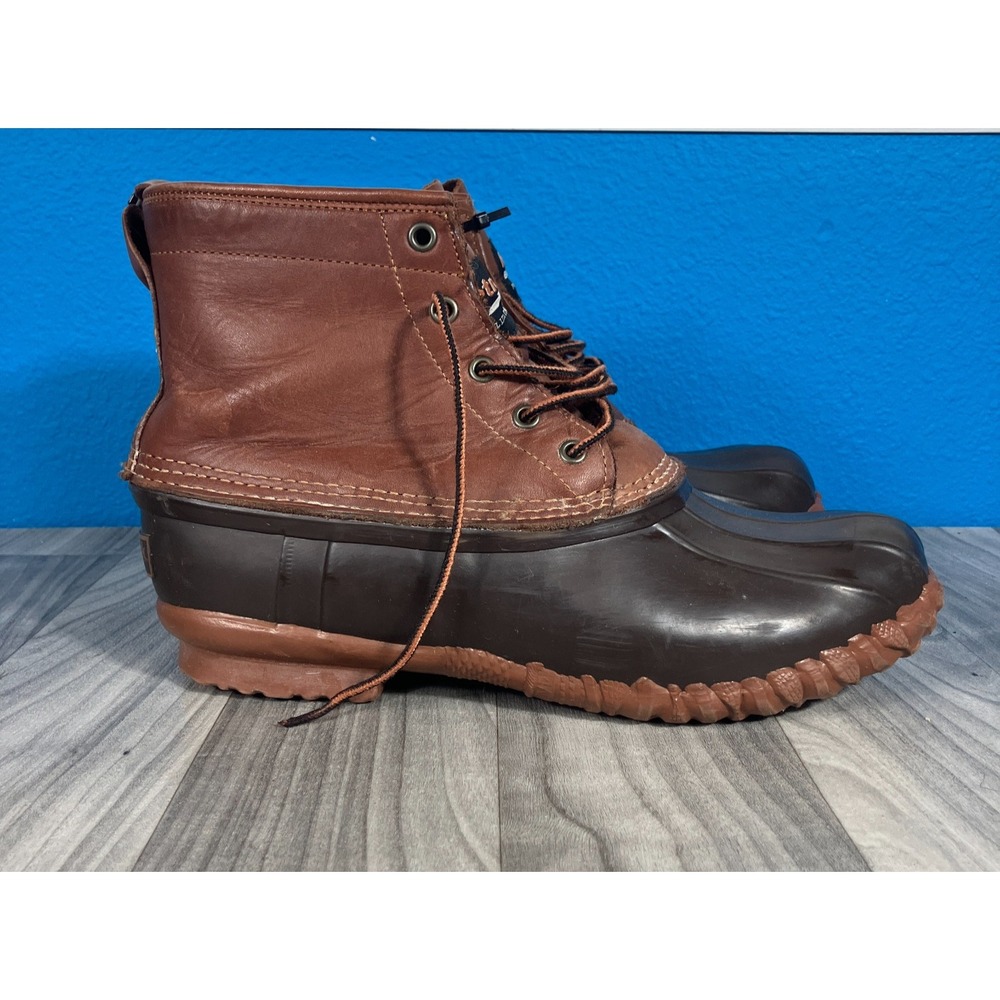 Kenetrek Rubber Leather‎ Brown Steel Shank Lace up Duck Boots Mens Size 13